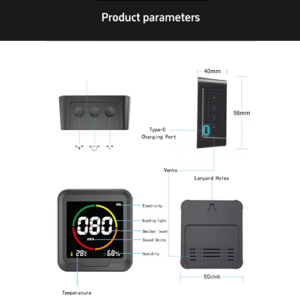 Digital Noise Detector with LCD Screen and Temperature Humidity Sensor – Enviro Forest 