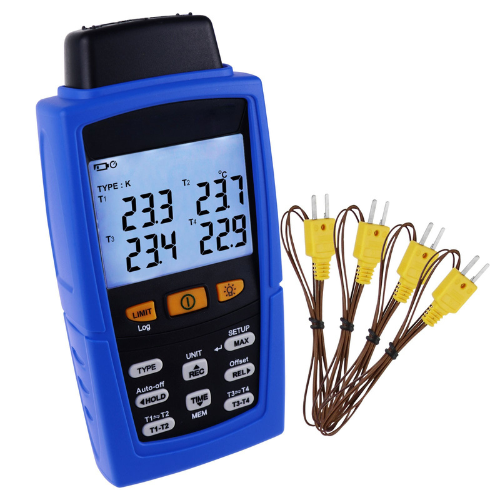 4-Channel Digital Thermocouple Thermometer Data Logger with Multi-Type Inputs – Enviro Forest