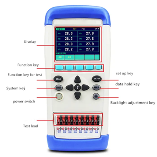 Enviro Forest Handheld 8 Channels Temperature Data Logger Meter With ARM Micro Processor