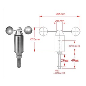 High-Precision Stainless Steel Three-Cup Wind Speed Sensor – Enviro Forest